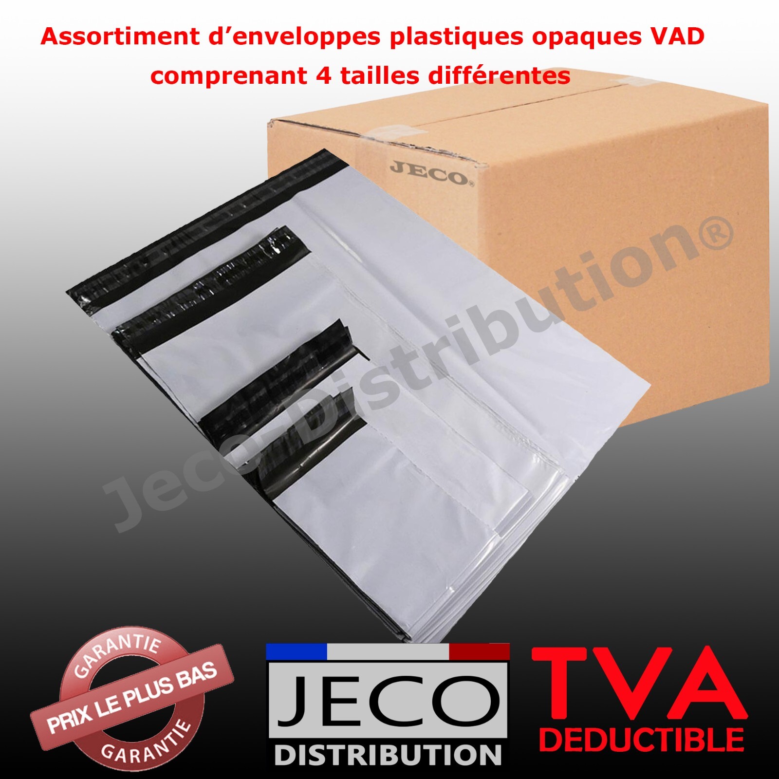 Assortiment enveloppes plastiques opaques vad indéchirable 4