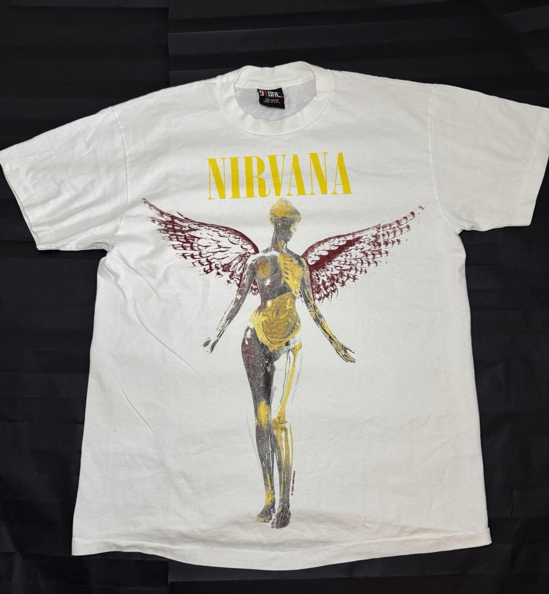 トップス NIRVANA in utero s/s 1993-94 tee white Vintage 90s Nirvana In Utero T-Shirt L 1993/94 Giant Cobain