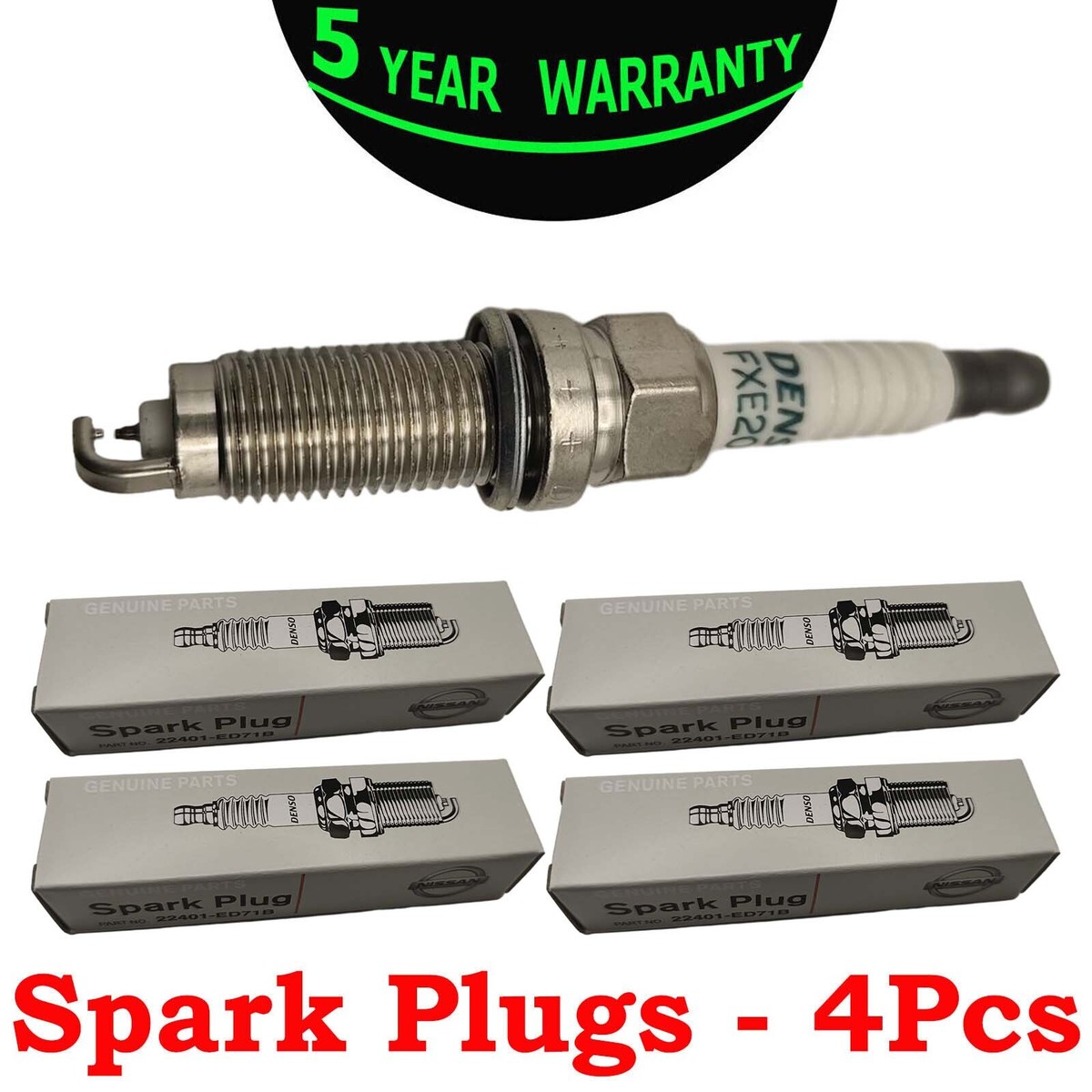 4pcs Iridium Spark Plug 22401-ED71B FXE20HE11 for Nissan