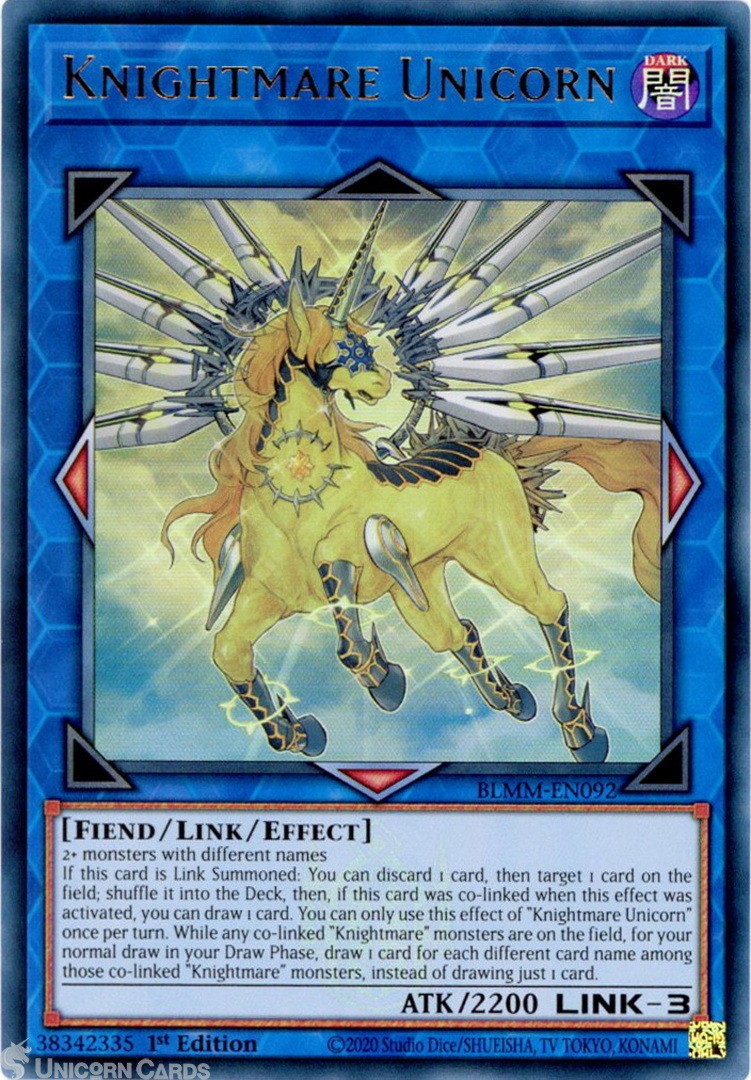BLMM-EN092 Knightmare Unicorn : Ultra Rare 1st Edition Mint YuGiOh Card