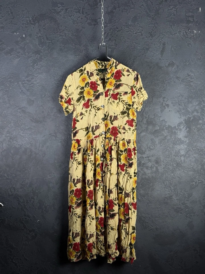 Jean Paul Gaultier Vintage “Junior Gaultier” Silk Button Dress Floral Print - Image 4 of 4