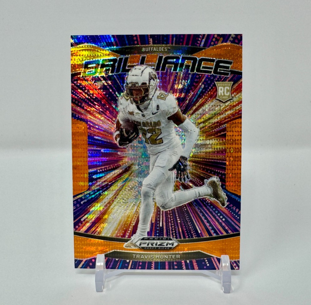 2025 Prizm Draft Picks - Travis Hunter - SP Rookie Brilliance Orange Pulsar /75