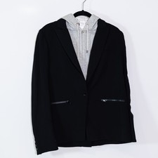 Veronica Beard Women's Iconic Scuba Core Dickey Jacket Blazer W/ Hood Black 12