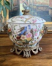 Tin porcelain bronze bonboniere jewelry box craquele casket lidded box art