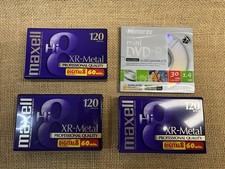 Lot Of 3 Maxell XR-Metal Hi 8mm Camcorder Videotapes 60 Min.  Memorex Mini DVD