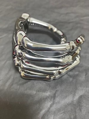 RAF SIMONS /22SS / Skeleton Hand Motif Silver Metal bracelet Size 1 Authentic JP