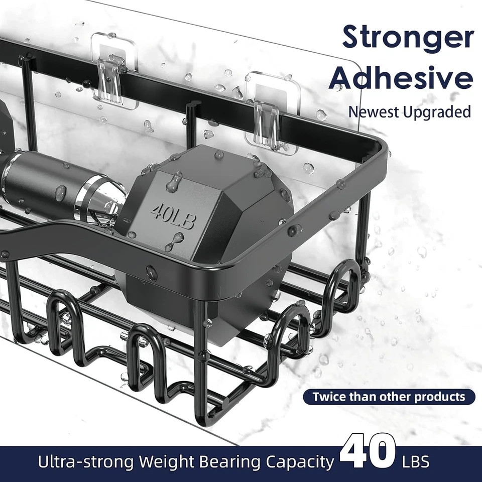 Shower Caddy Adhesive Shower Organizer 7-Pack Rustproof Stainless Steel Bathroom