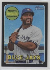 2018 Topps Heritage Chrome Black Refractor 52/69 Kendrys Morales #THC-124 1v3