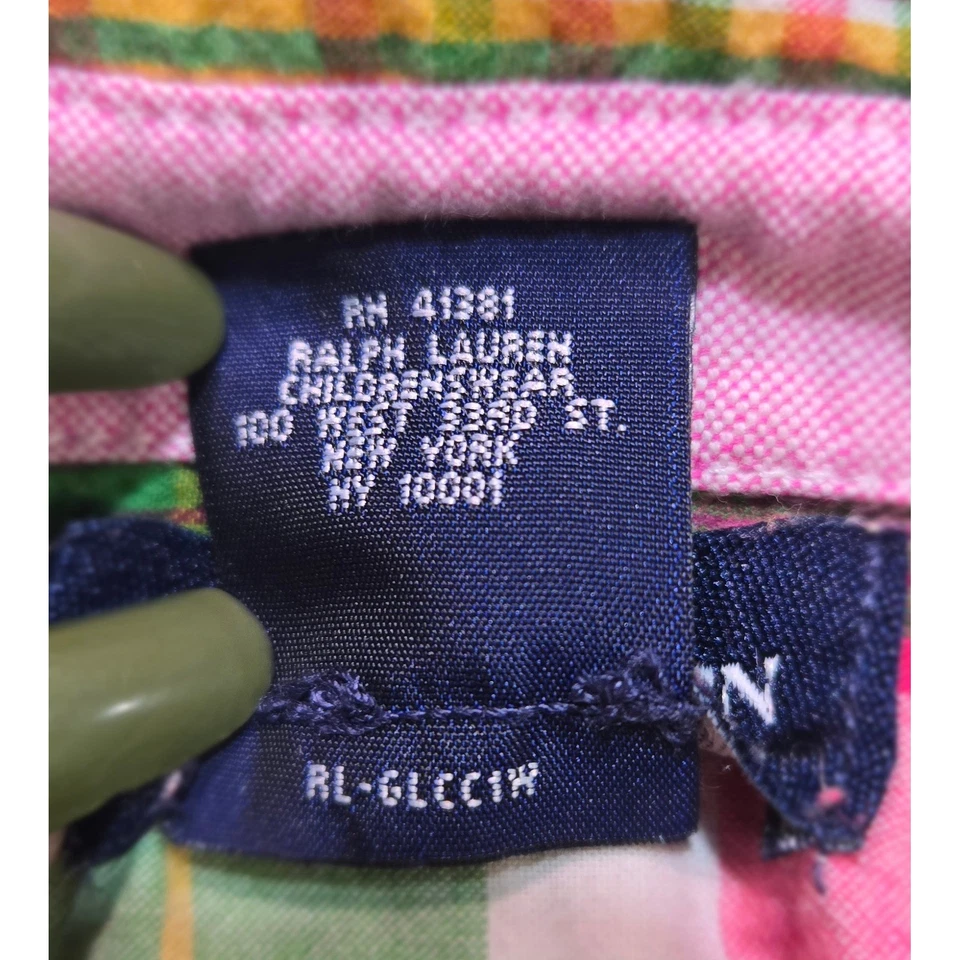 Camisa Ralph Lauren Niñas Sin Mangas Top A Cuadros Abotonada Talla 6X Mezcla de Algodón Foto 4 de 4