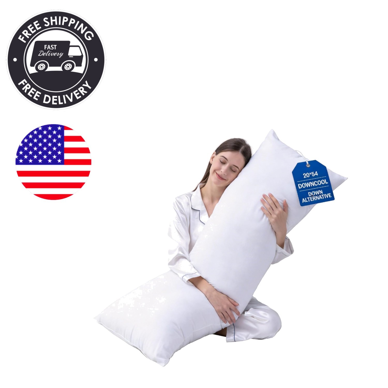 Insert- Breathable Full Body Pillow For Side Sleeper - Soft.