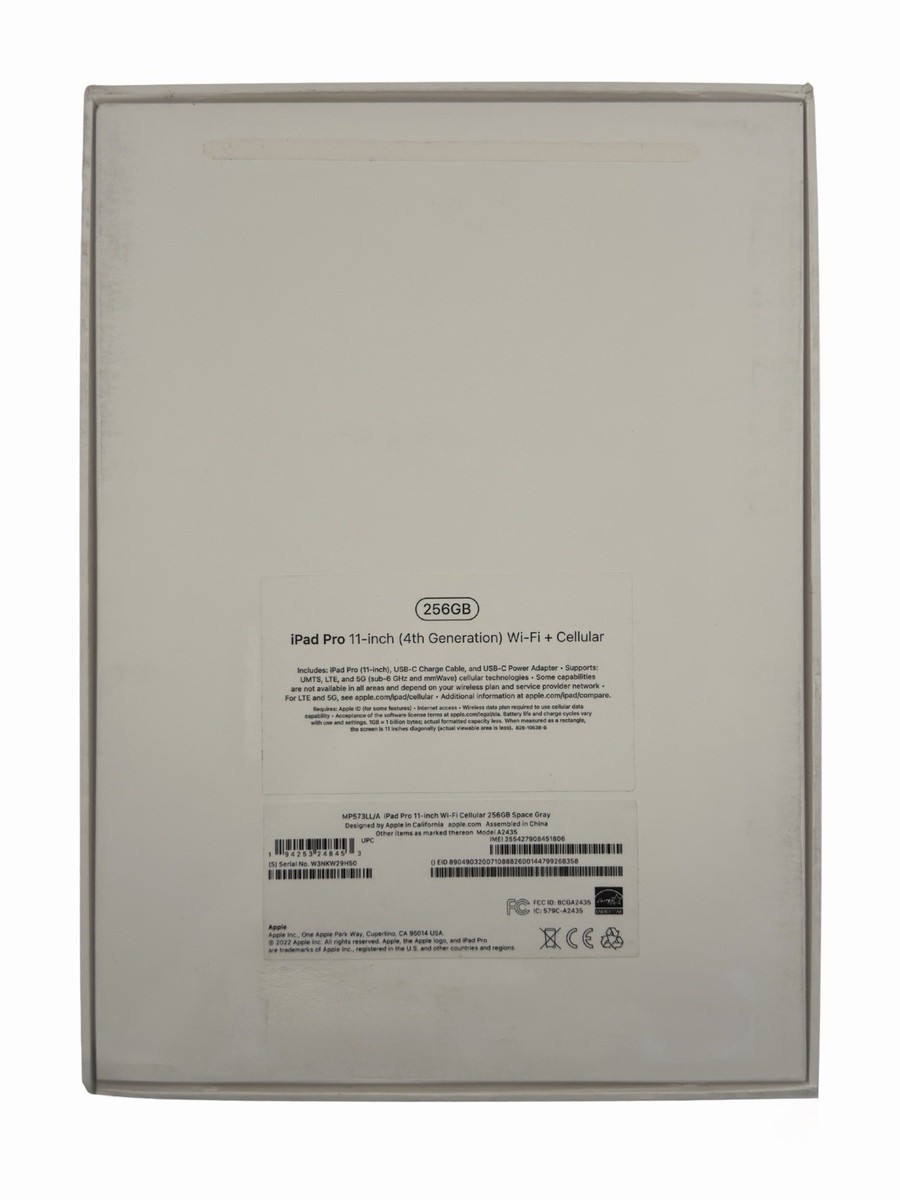 Apple iPad Pro 11-inch (4th generation) A2435 256 GB, Wi-Fi + 5G