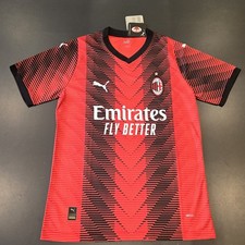 Puma AC Milan Soccer Jersey Men’s Size S Red Black Holiday Gift New With Tags