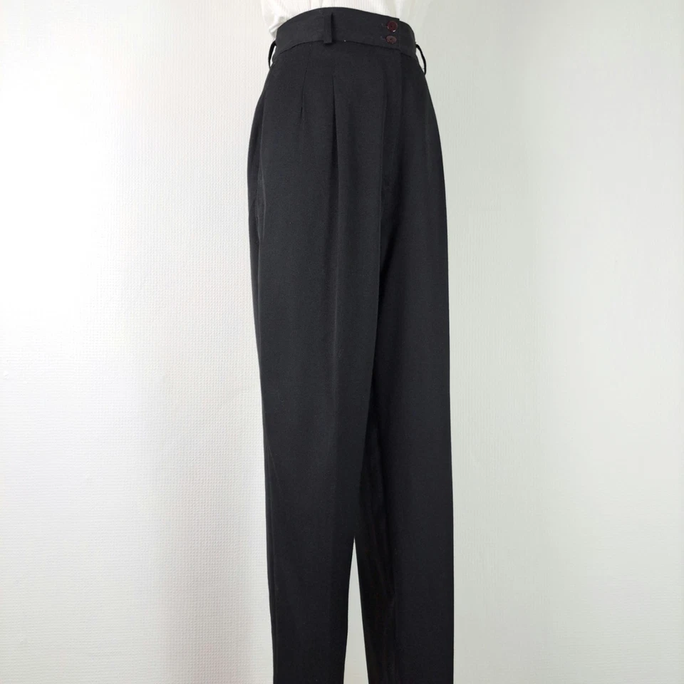 Vintage  High Waisted Baggy Trousers Size 10 Black - Image 2 of 4