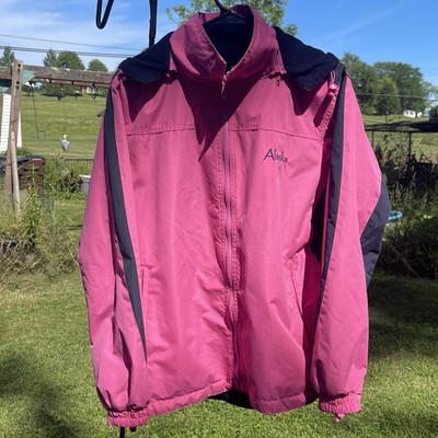 Cheneral Jacket Womens S  Pink/Navy Alaska  Hooded Reversible Lined Windbreaker