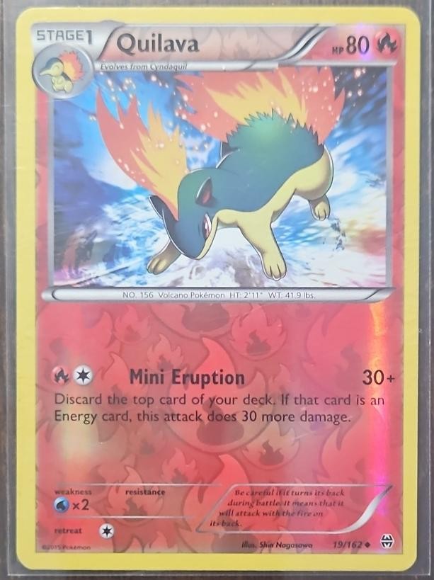 2015 Pokemon Gaming XY BREAKthrough Quilava Reverse Holo #19/162