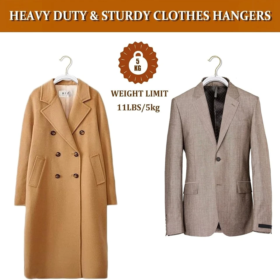 Grucce Appendiabiti,Grucce Salvaspazio Grucce Appendiabiti Plastica,Gancio Oro C - Immagine 3 di 4