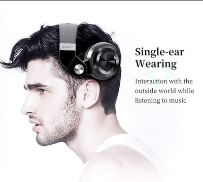 Bluedio Wireless Bluetooth Kopfhörer mit UKW Radio & Micro SD Slot - Schwarz