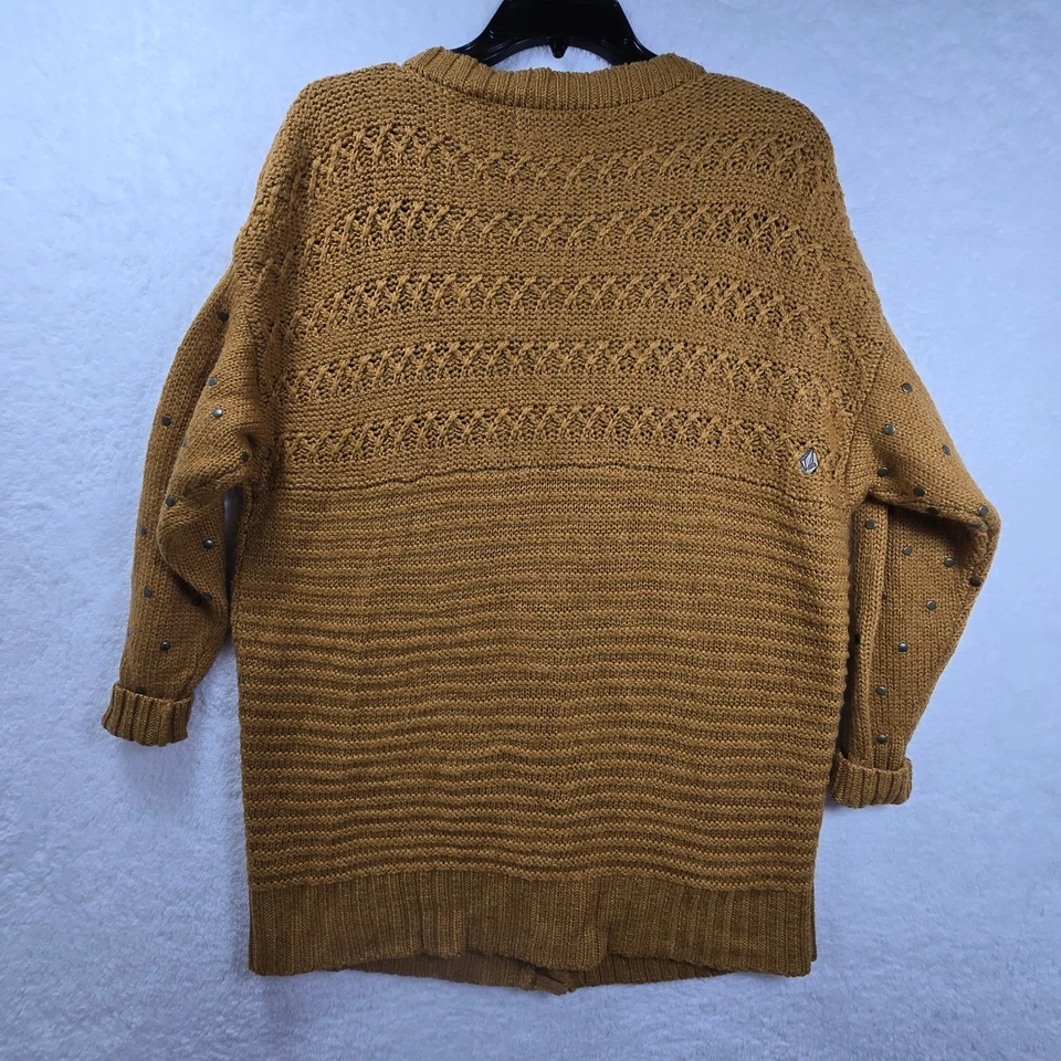 Volcom Acid Rip Cardigan Wool Sweater Womens Size XS/S Oversized Chunky Cable - Image 2 of 4