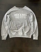 Abercrombie  Fitch Gray Fleece Crewneck Logo Sweatshirt Size S