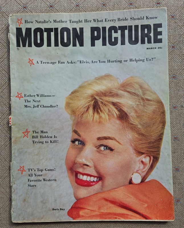 MOTION PICTURE MAGAZINE MARCH 1958-COVER PHOTO DORIS DAY