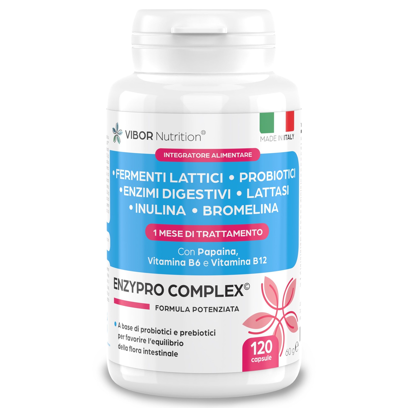 Vibor Enzypro Complex 3 in 1: Probiotici, Prebiotici ed Enzimi