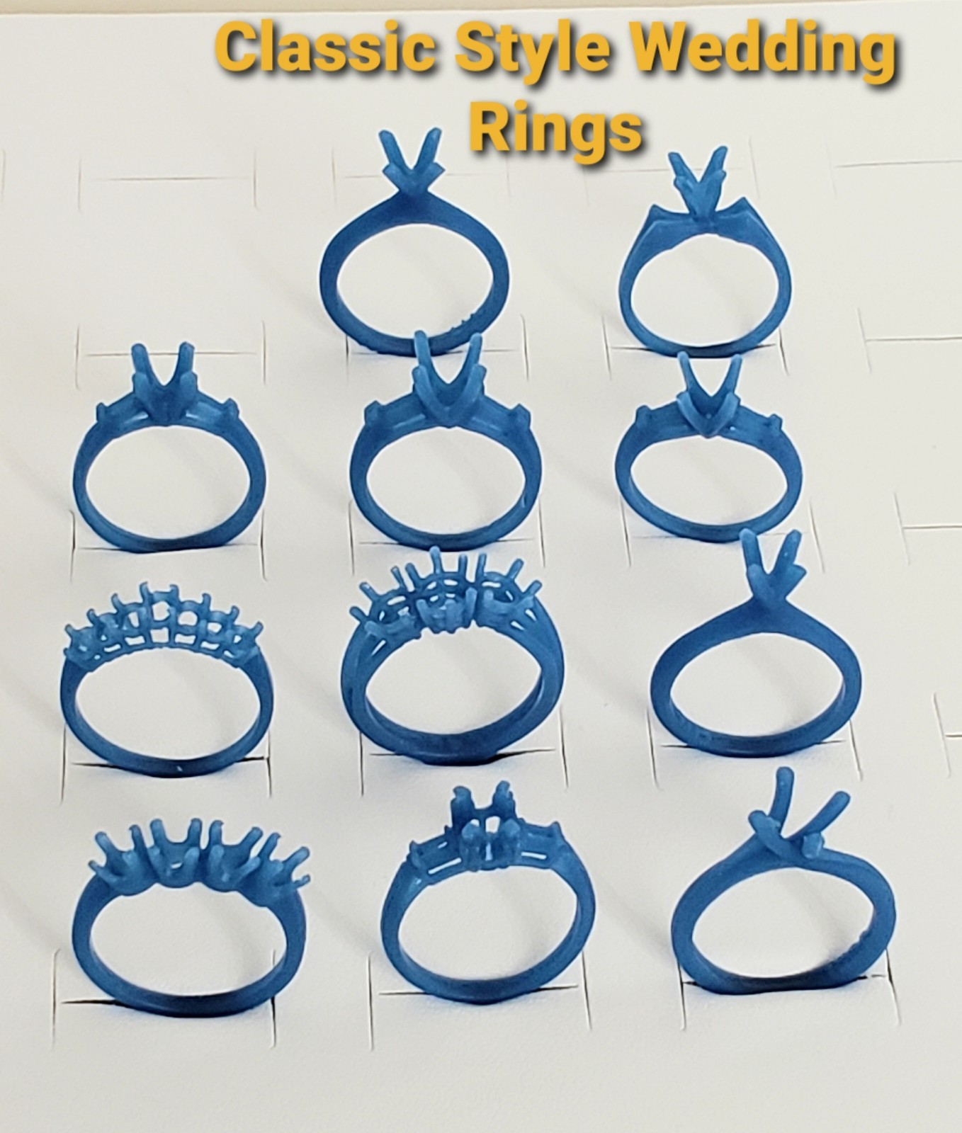 Lot Of 11 Wax Weddings Rings. Wax Patterns For Lost Wax Casting 25-104