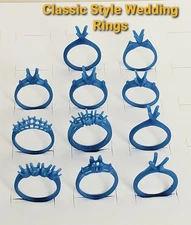 Lot Of 11 Wax Weddings Rings. Wax Patterns For Lost Wax Casting 25-104