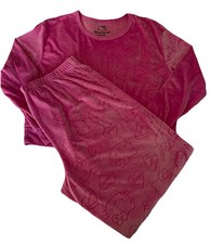 Hello Kitty Sanrio NWOT Y2K Women s Pink Pajama Set Cozy Velvety Velour Soft L