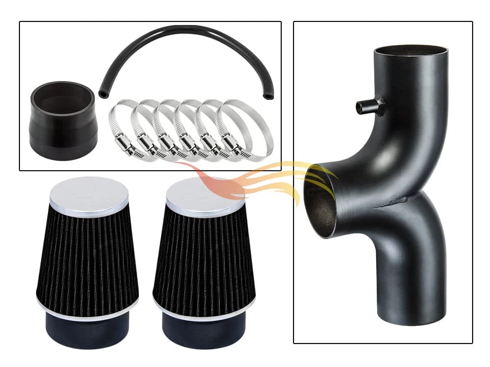 BCP RW NEGRO 2001-2004 Corvette C5 5,7 L V8 Doble Ram Kit de admisión de aire + Filtro Foto 3 de 3