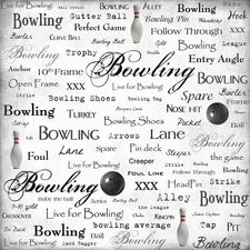 Bowling, sports scrapbook paper - Scrapbook Customs 14658