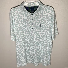 William Murray Polo Shirt Mens Large L Blue White Ocean Sky Performance Golfer