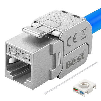 RJ45 Keystone Modul CAT6a CAT7 CAT8 werkzeuglos STP LAN-Buchse für Verlegekabel