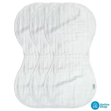green sprouts Organic Cotton Muslin Burp Cloths 3pk - White