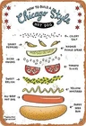 How to Build A Chicago Styles Hot Dog Vintage Tin Metal Signs Home Décor Logo Ad