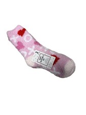 3 Pair HAPPY VALENTINE'S DAY SOCKS FITS SHOE SIZE 4.10 Size 9-11 WHITE NWT 