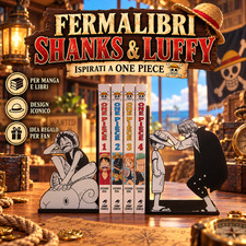 Fermalibri One Piece Shanks e Luffy Coppia Manga Anime Bookends Stampa 3D