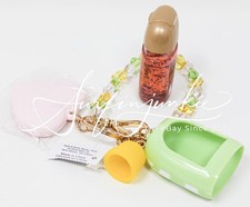 Bath Body Works Pocketbac Hand Sanitizer Gel Holder Wristlet Pink Heart Mirror