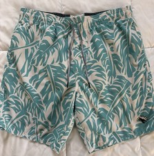 Ted Baker Men's Swim Shorts Tropical Floral Green White Size 3