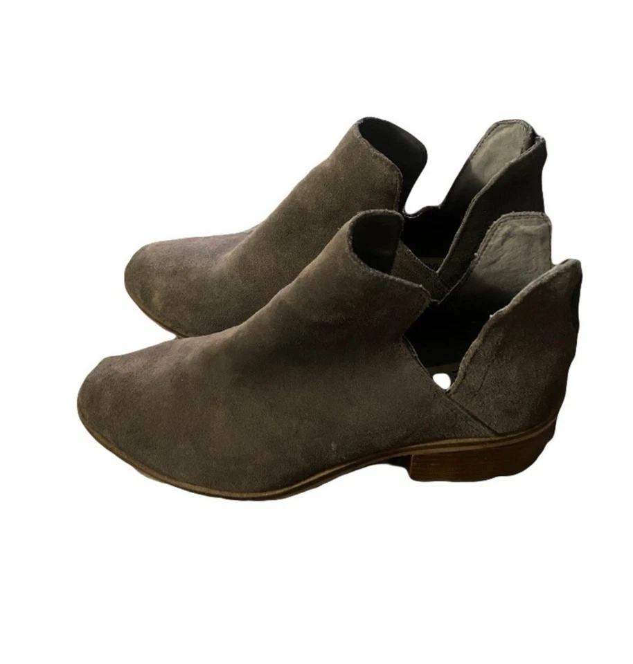 STEVE MADDEN Women's Suede Ankle Boots - Gray size 7 - Image 3 of 4