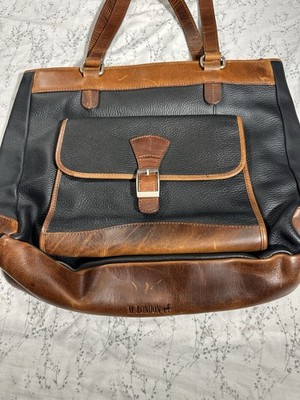   M. LONDON Two-Tone Leather Bag | Brown/Black | Vintage Character | Excellent