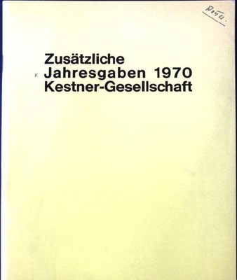 Zusätzliche Jahresgaben 1970 Kestner-Gesellschaft