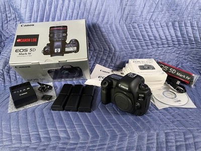 Canon EOS 5D Mark IV DSLR Camera w/Canon Log, low shutter count, 7 batteries...