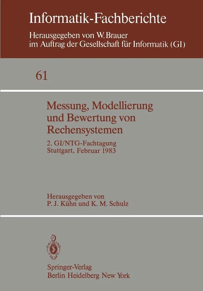 K. M. Schulz (U. A.) | Messung, Modellierung Und Bewertung Von Rechensystemen-image