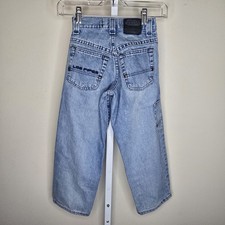 Vintage Lee Pipes Boys Size 8 S Blue Denim Jeans Wide Leg 90s y2k