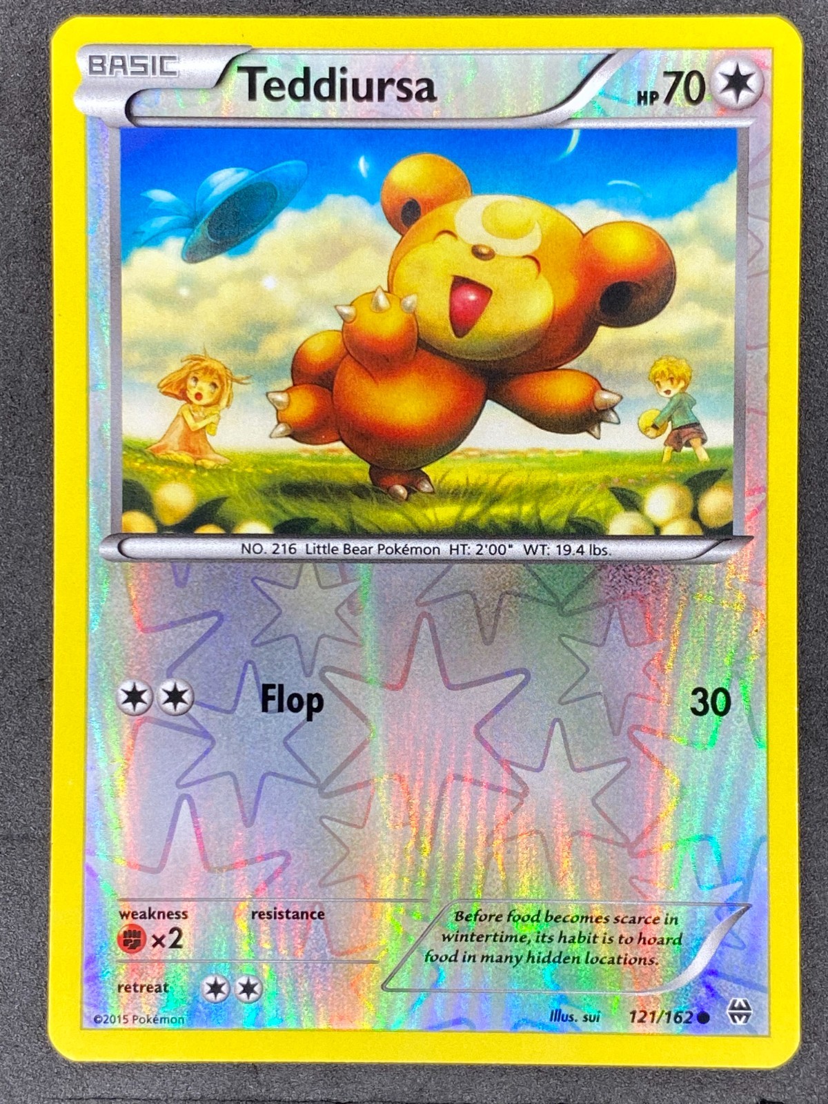 Pokémon Teddiursa Reverse Holo 121/162 BKT BREAKthrough LP/NM