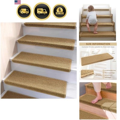 Bullnose Carpet Stair Treads, Non Slip Stair Treads for Wooden Steps Indoor, ...