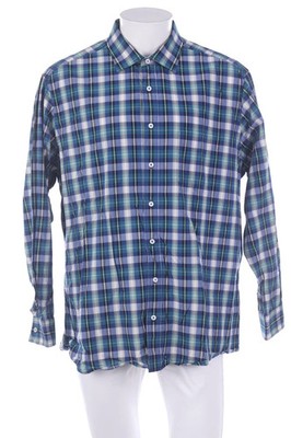 walbusch kariertes Hemd XL blau #8117