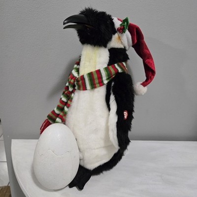Gemmy Animated Christmas Penguin Mama & Baby Egg Duet Musical WORKS VTG