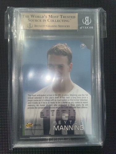 1998 Peyton Manning Absolute Rookie #165 BGS 9.5 Gem Mint RC - Picture 4 of 6