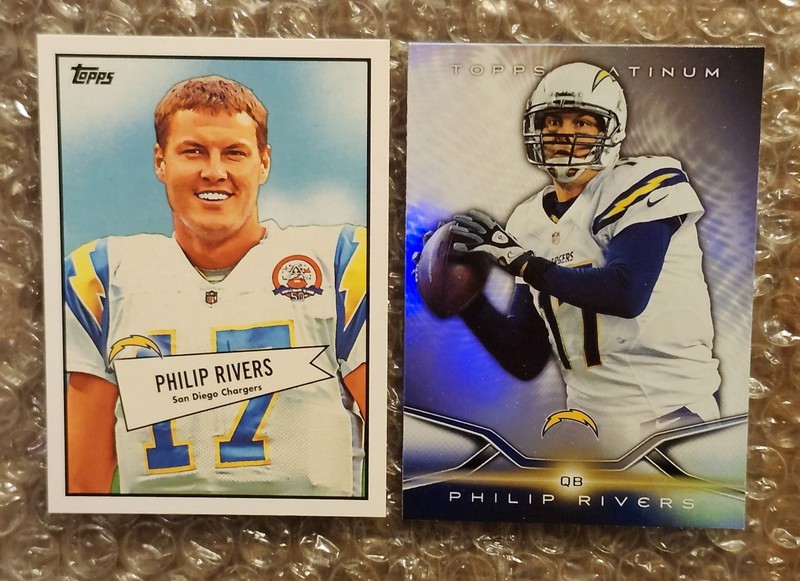 Philip Rivers Lot (2) - 2014 Topps Platinum -  #65 & 2010 52B-13 Retro Insert